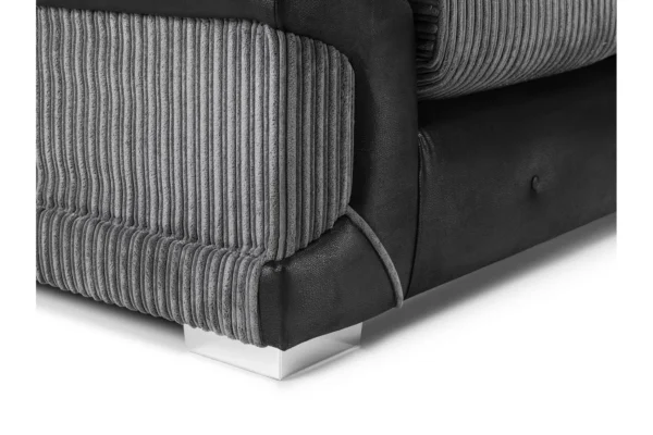 Logan Black/Grey 3 Seater Sofa - Image 5