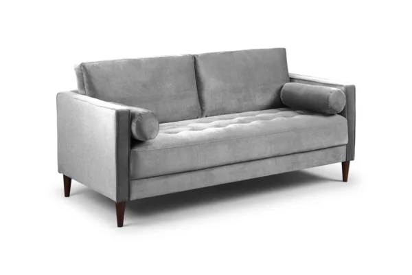 Scott Velvet 3 Seater - Grey