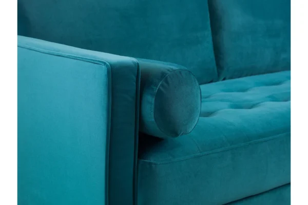 Scott Velvet Armchair - Teal - Image 3