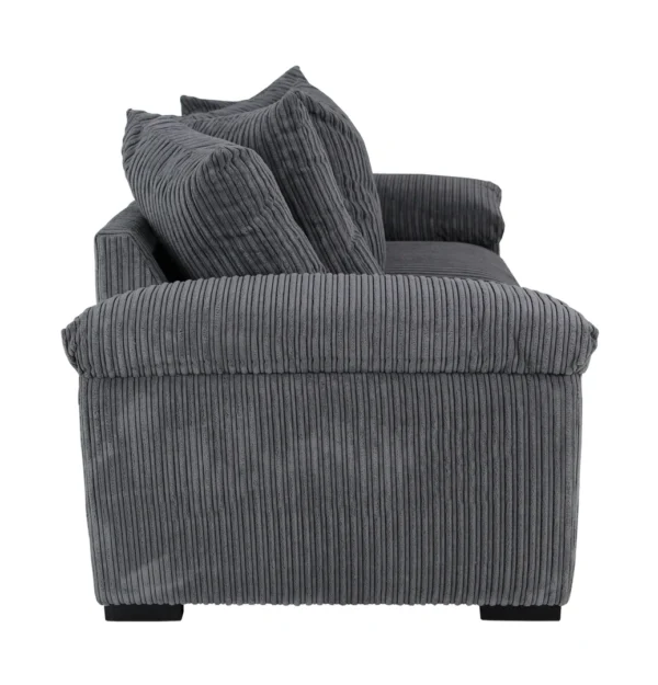 Amalfi Jumbo Cord 3 Seater - Grey - Image 2