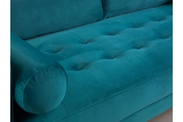 Scott Velvet Armchair - Teal - Image 4