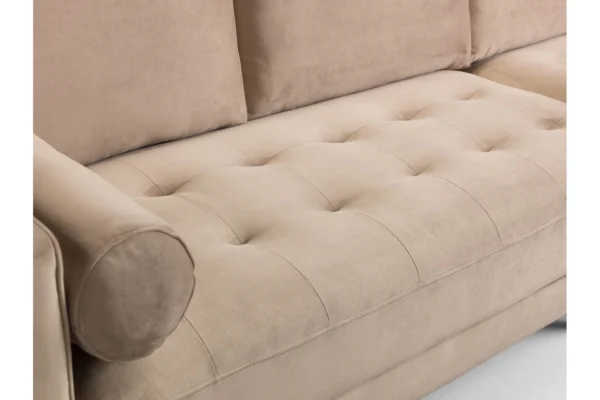 Scott Velvet Armchair - Beige - Image 4