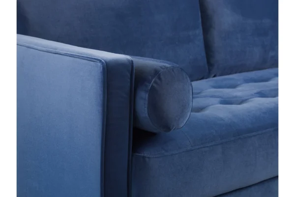 Scott Velvet 2 Seater - Blue - Image 3