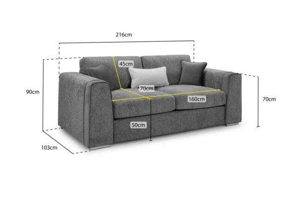 Naples 3 Seater - Mocha - Image 9