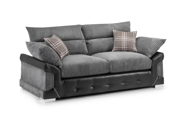 Logan Black/Grey 3 Seater Sofa