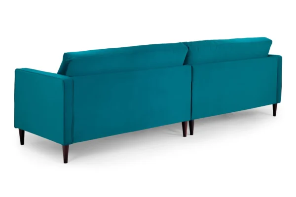 Scott Velvet 4 Seater Sofa - Teal - Image 2