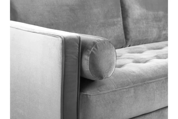 Scott Velvet 2 Seater - Grey - Image 3