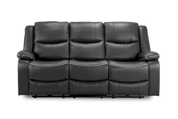 Harald Electric Recliner Leather 3 Seater - Black - Image 5