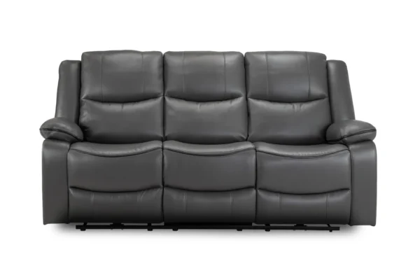 Harald Electric Recliner Leather 3 Seater - Grey - Image 3