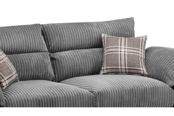Logan Sofa Black/Grey Large Corner - Image 4