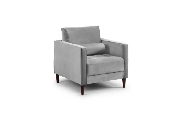 Scott Velvet Armchair - Grey