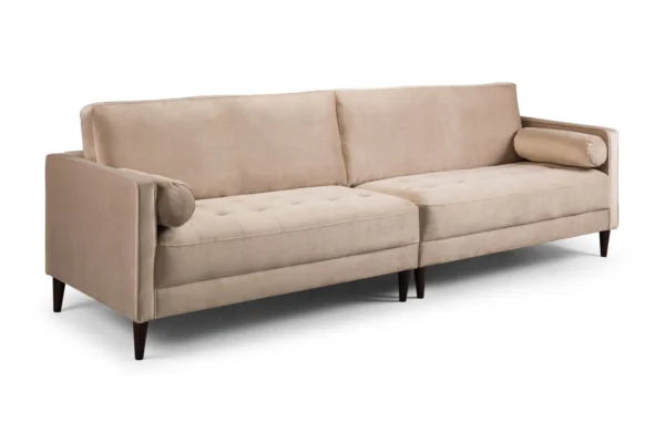 Scott Velvet 4 Seater Sofa - Beige