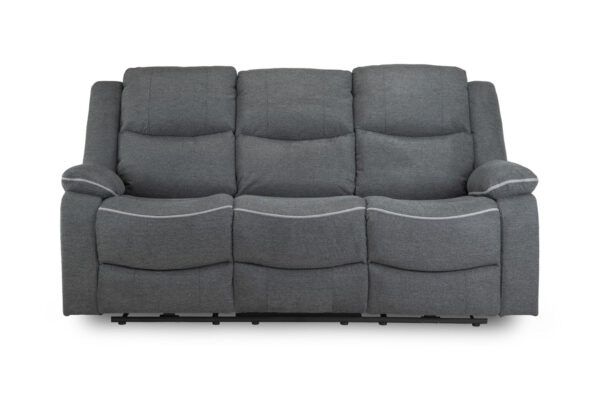 Harald Electric Recliner 3 Seater - Grey Fabric - Image 3