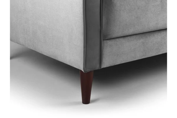 Scott Velvet 3 Seater - Grey - Image 5