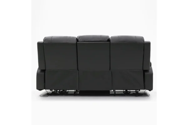 Alva Electric Recliner 3 Seater - Black - Image 2