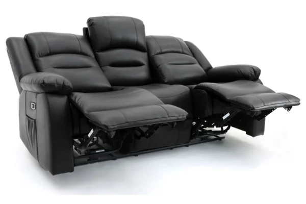Alva Electric Recliner 3 Seater - Black - Image 4