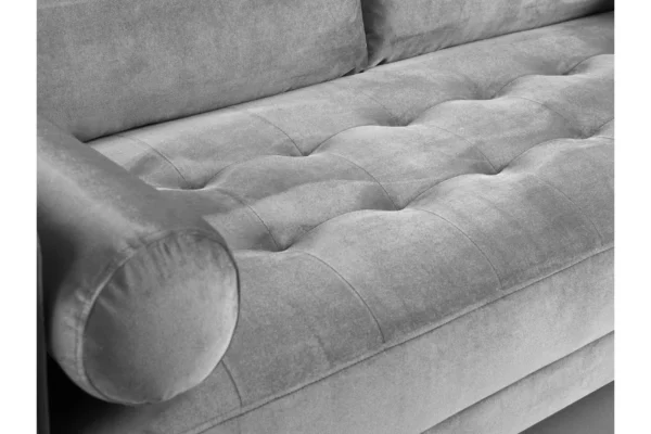 Scott Velvet 2 Seater - Grey - Image 4