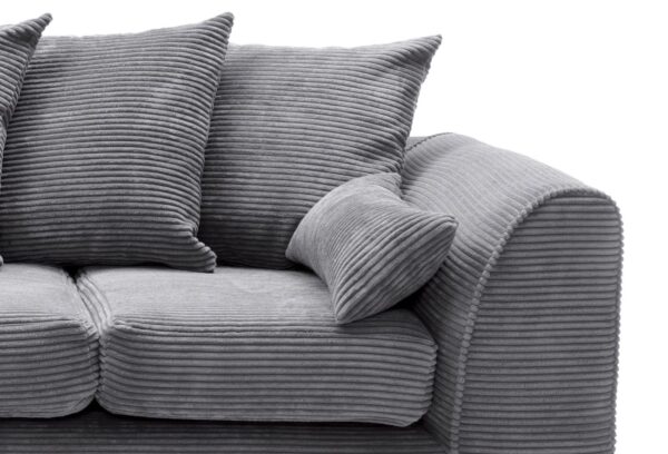 Jumbo Cord Left Hand Corner Sofa - Grey - Image 7