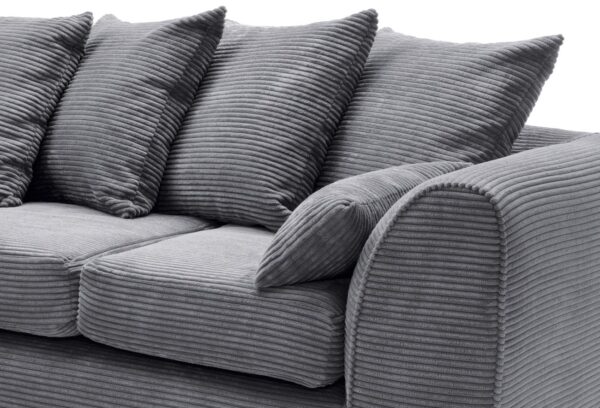 Jumbo Cord Left Hand Corner Sofa - Grey - Image 8