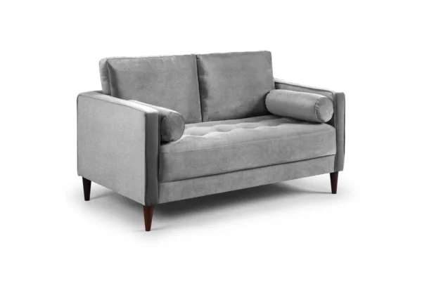 Scott Velvet 2 Seater - Grey