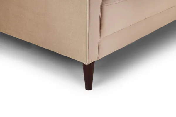 Scott Velvet 4 Seater Sofa - Beige - Image 5