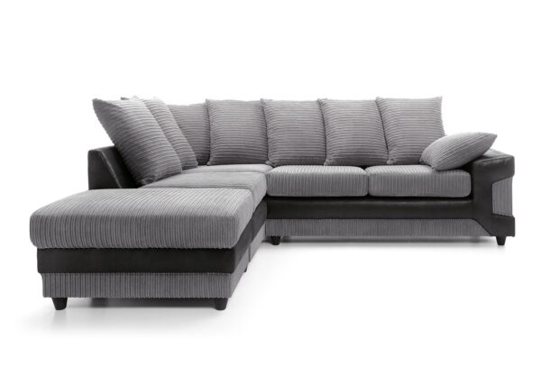 Dino Left Hand Corner Sofa - Blk/Gry