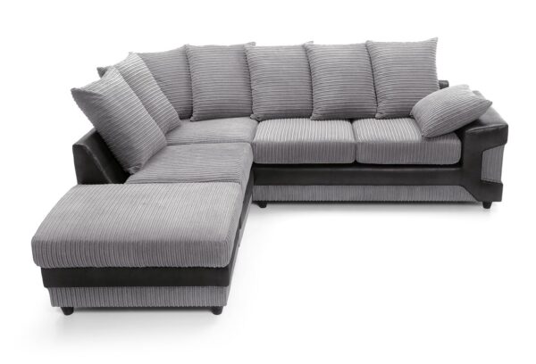 Dino Left Hand Corner Sofa - Blk/Gry - Image 6