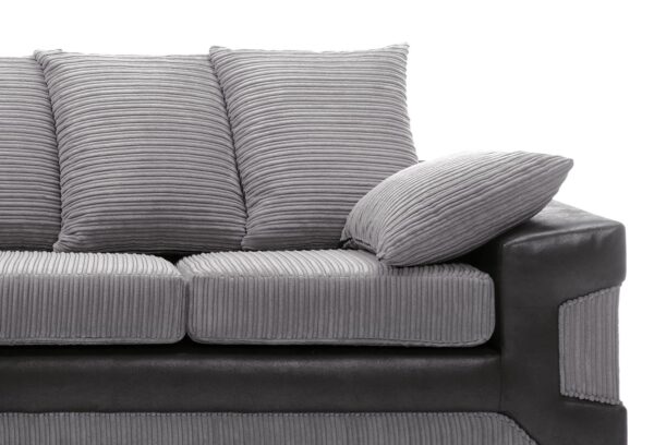 Dino Left Hand Corner Sofa - Blk/Gry - Image 8
