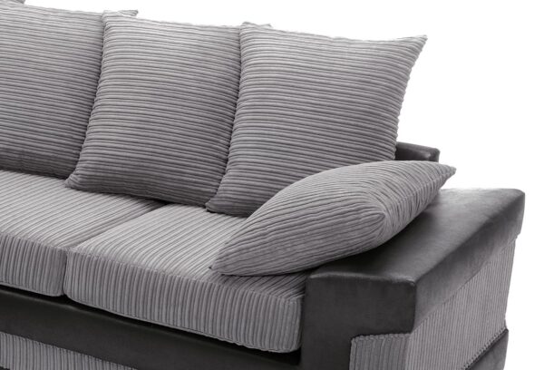 Dino Left Hand Corner Sofa - Blk/Gry - Image 9