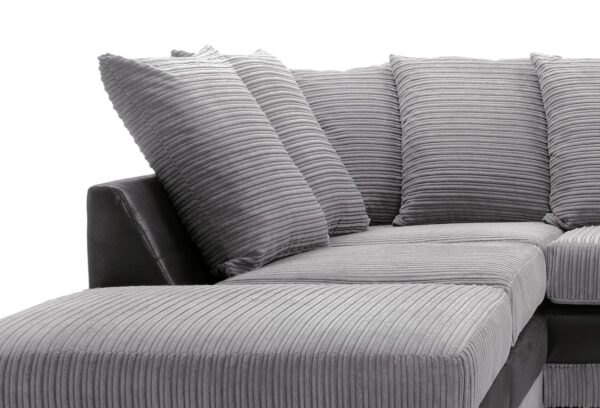 Dino Left Hand Corner Sofa - Blk/Gry - Image 10