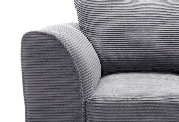 Dylan Jumbo Cord Armchair - Grey - Image 6