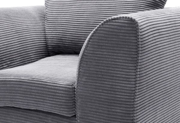 Dylan Jumbo Cord Armchair - Grey - Image 7