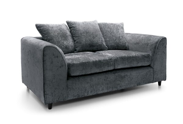 Dylan Crushed Velvet 2 Seater - Dark Grey