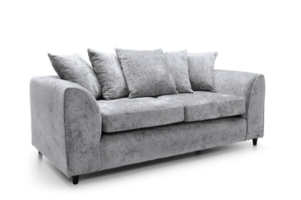 Dylan Crushed Velvet 3 Seater - Light Grey