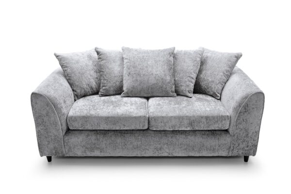 Dylan Crushed Velvet 3 Seater - Light Grey - Image 5