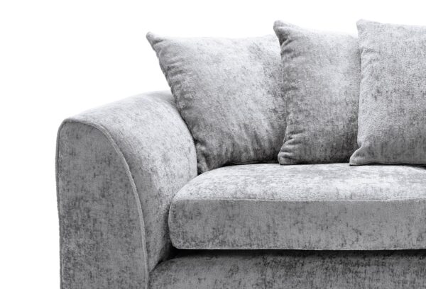 Dylan Crushed Velvet 4 Seater - Light Grey - Image 2