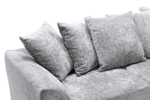 Dylan Crushed Velvet 4 Seater - Light Grey - Image 3