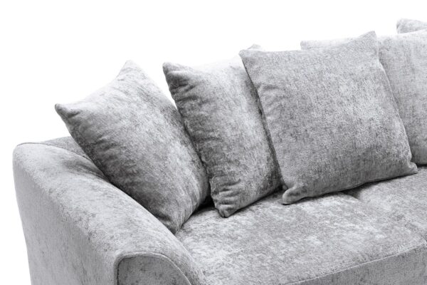 Dylan Crushed Velvet 3 Seater - Light Grey - Image 7