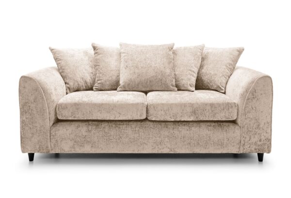 Dylan Crushed Velvet 3 Seater - Cream - Image 3