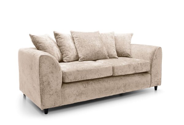 Dylan Crushed Velvet 3 Seater - Cream