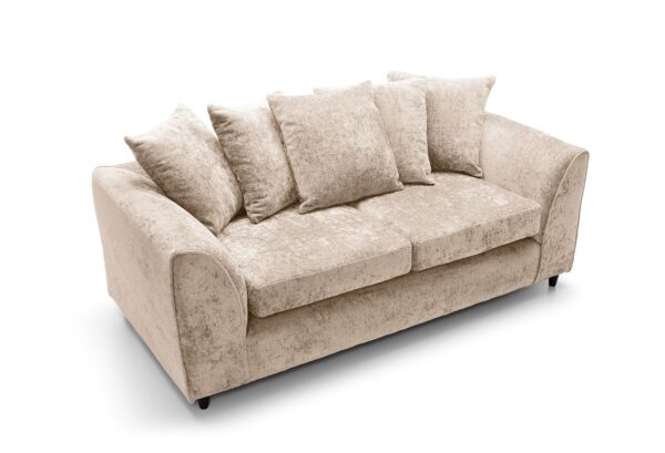 Dylan Crushed Velvet 3 Seater - Cream - Image 4