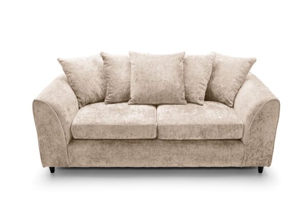 Dylan Crushed Velvet 3 Seater - Cream - Image 5