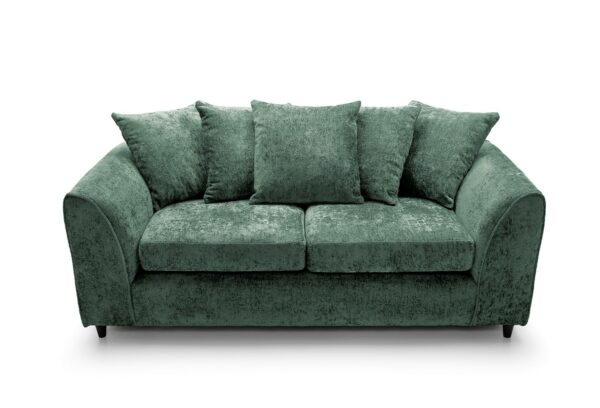 Dylan Crushed Velvet 3 Seater - Green - Image 5