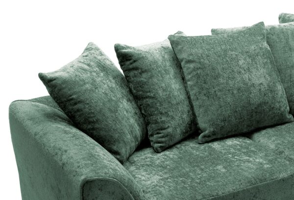 Dylan Crushed Velvet 4 Seater - Green - Image 4