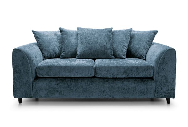Dylan Crushed Velvet 3 Seater - Dark Blue - Image 3