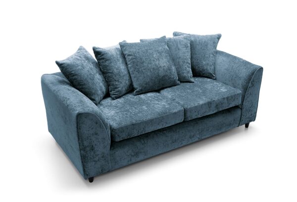 Dylan Crushed Velvet 3 Seater - Dark Blue - Image 4