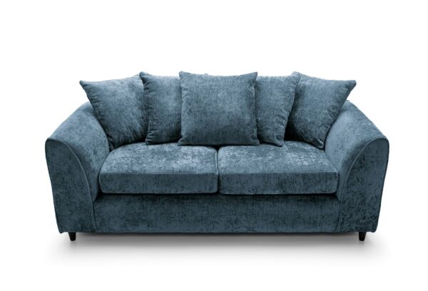 Dylan Crushed Velvet 3 Seater - Dark Blue - Image 5