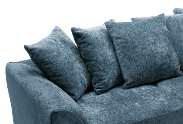 Dylan Crushed Velvet 4 Seater - Dark Blue - Image 3