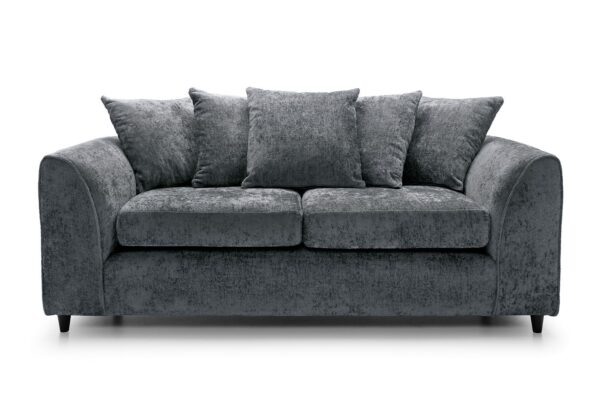 Dylan Crushed Velvet 3 Seater - Dark Grey - Image 3