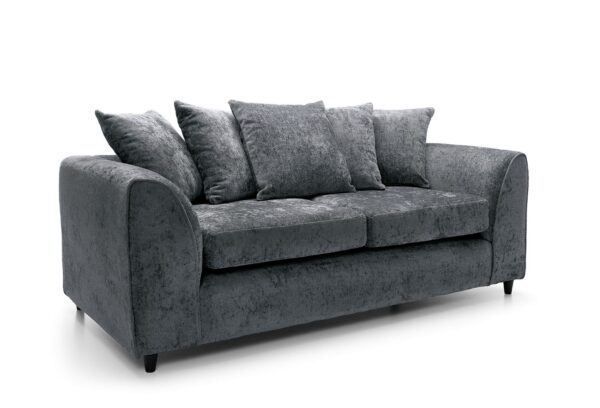 Dylan Crushed Velvet 3 Seater - Dark Grey